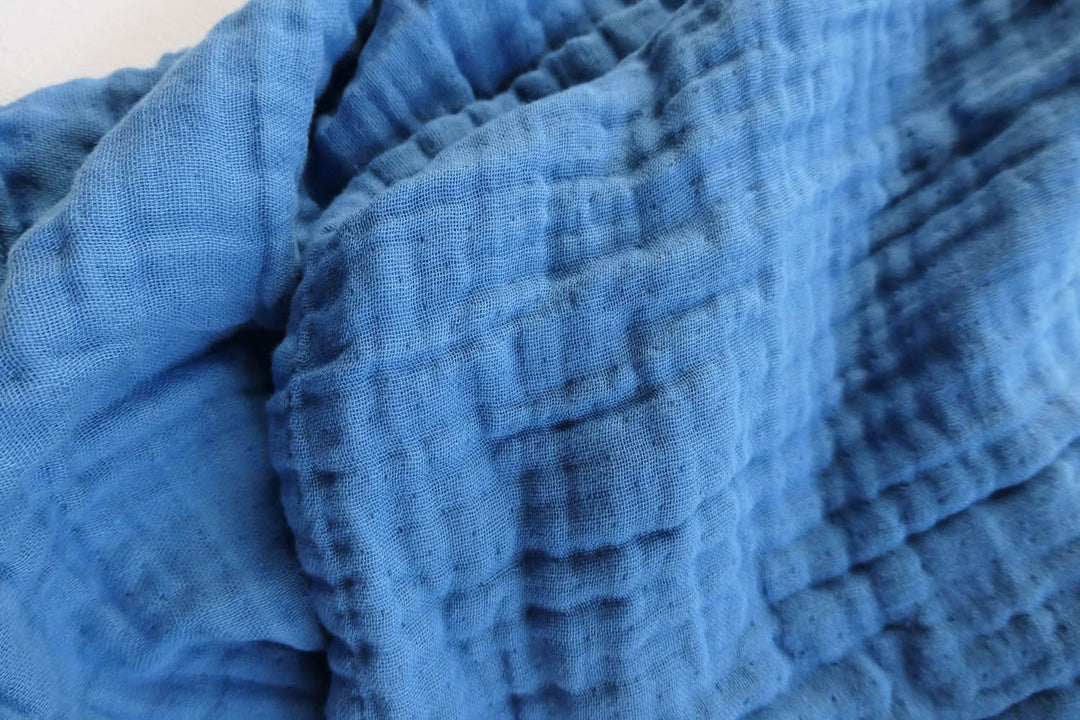 Blue Stone Organic 4 Layer Muslin Blanket - Swaddle - Wrap - Heirloom Quality