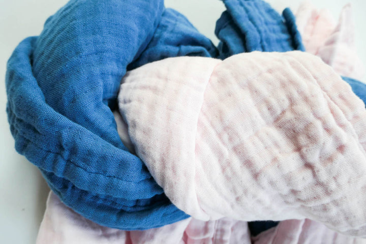 Blue Stone Organic 4 Layer Muslin Blanket - Swaddle - Wrap - Heirloom Quality