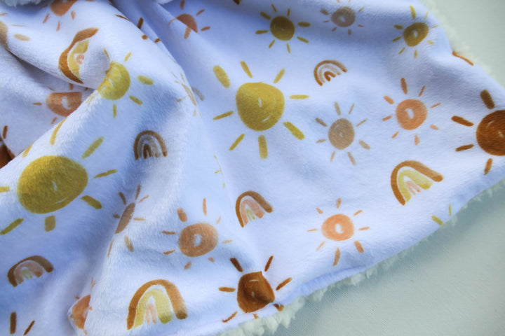 Sunny Days Minky Soft Luxurious Lovey / Comforter / Blankie - Handmade - Ready to Post - Gender Neutral