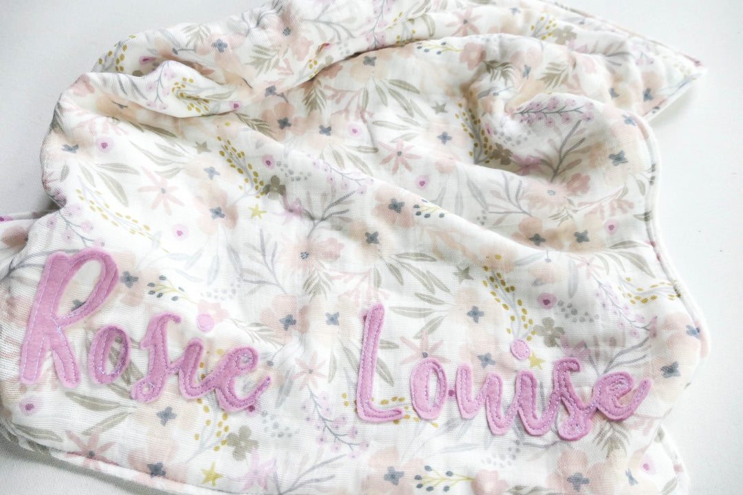 Handmade Floral Organic Comforter Lovey - Can be Personalised