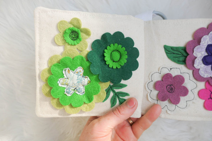 Personalized Fabric Flower Quiet Book - Book of Flowers - Handmade for You - Amazing Gift - Baby Shower - Australian - Baby Books - Colours