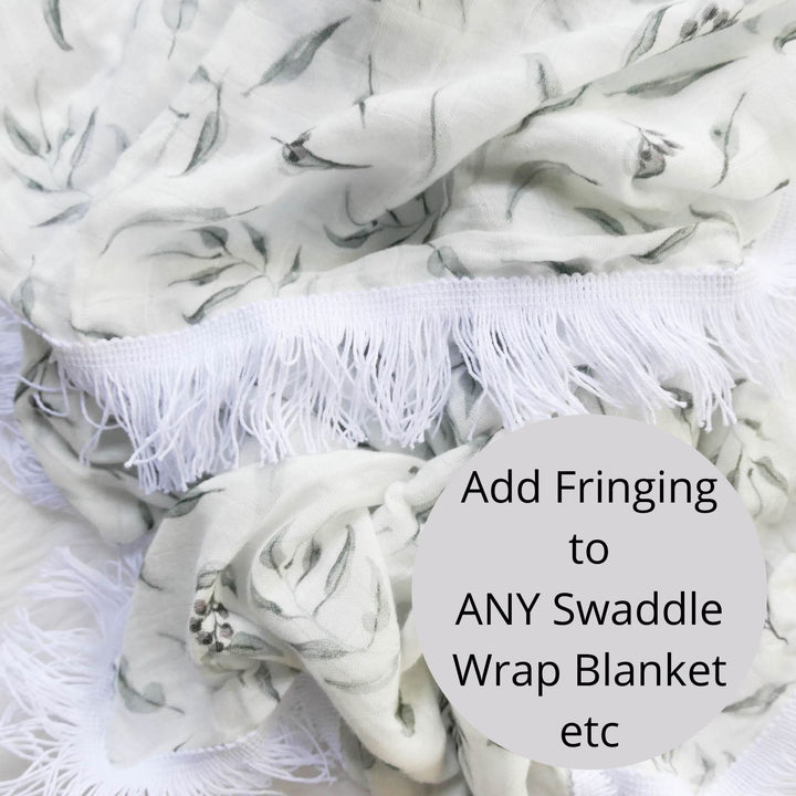 Add Fringing to ANY Swaddle, Wrap, Lovey, Blanket... choose colour