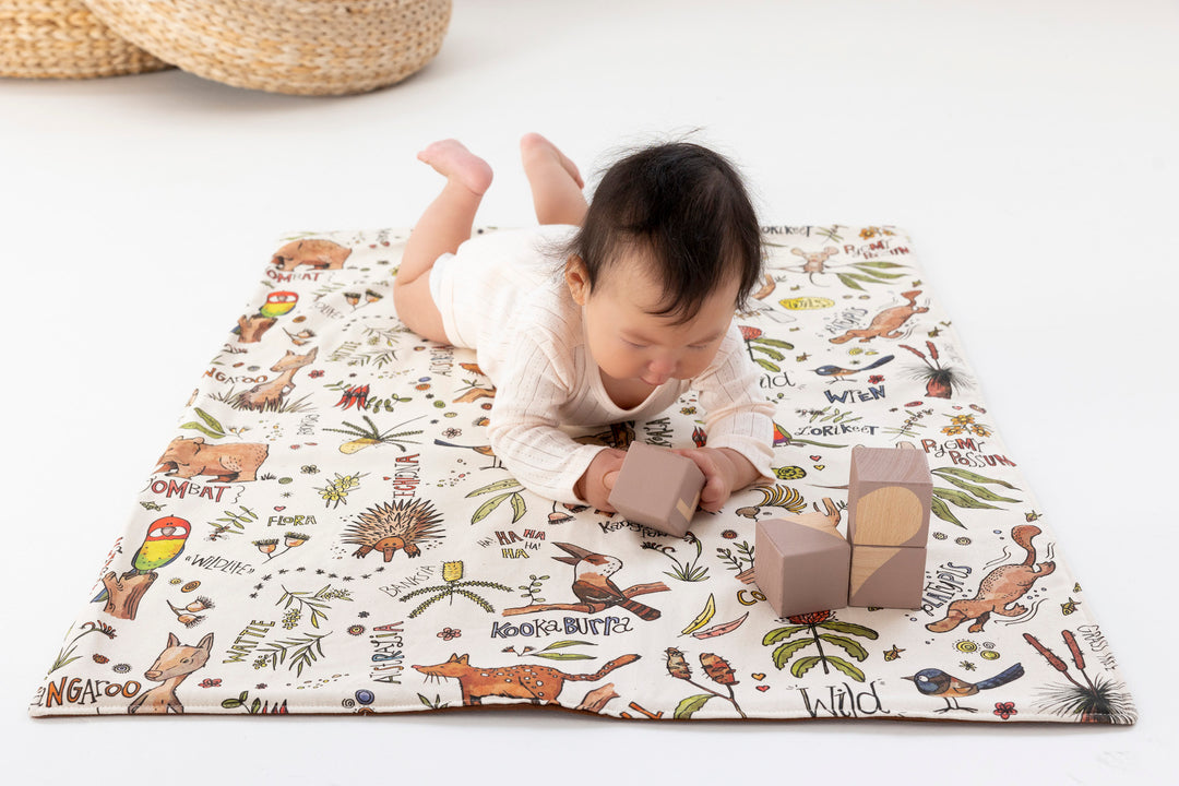 Aussie Animals Organic Mini Play Mat  - Ready to Post