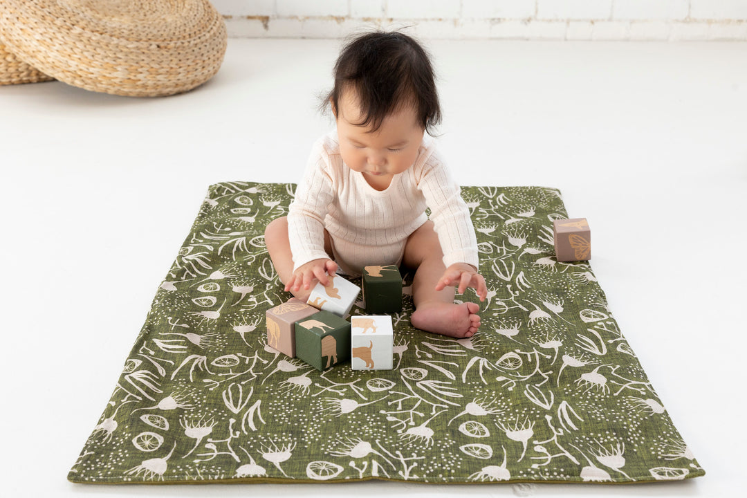 Green Botanical Organic Mini Playmat  - Ready to Post