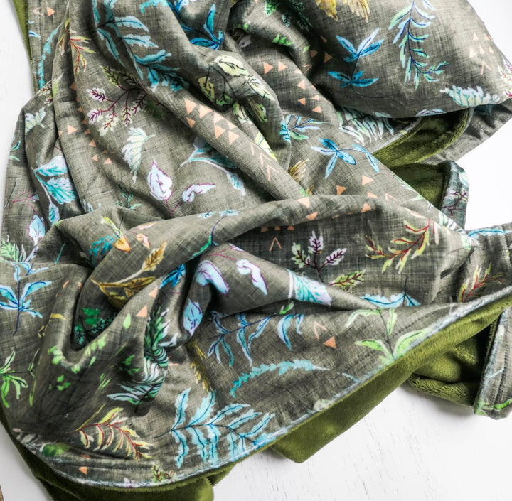 Ready to Ship Minky Blanket Forest Fern - 2 Sizes