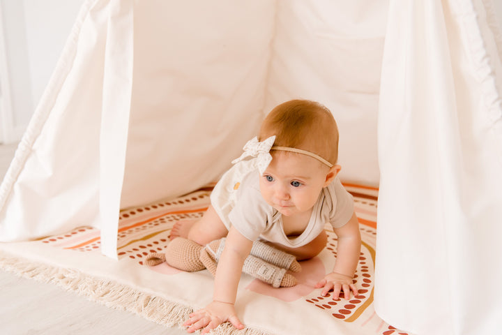 Rainbow Handmade Organic Play Mat - Rust, Terrcotta, Pink, Mustard - Made to Order 4-6WKS