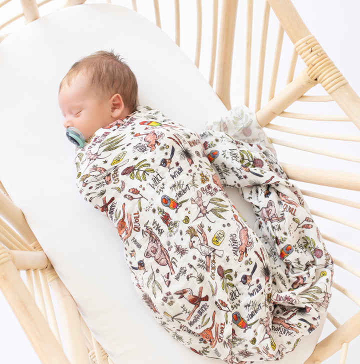 Bamboo Muslin - Aussie Animals - Swaddle Wrap Blanket