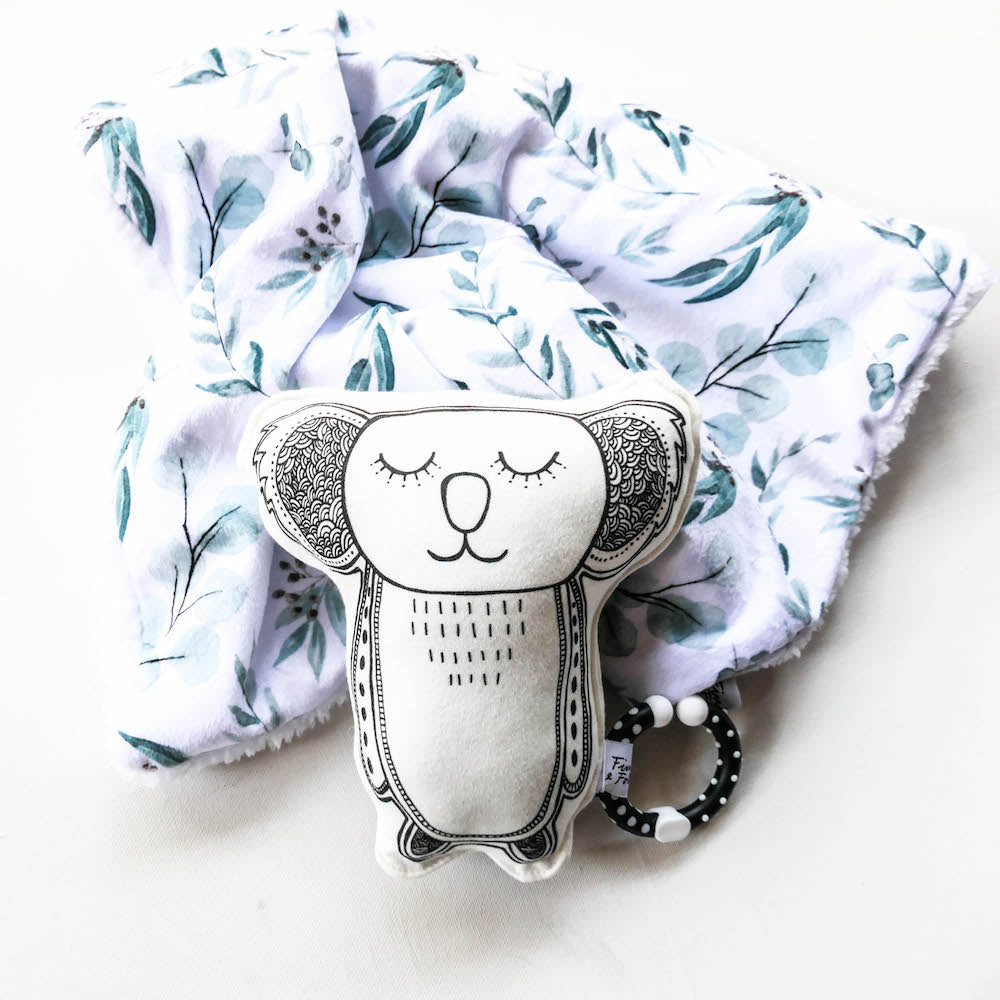 Handmade Aussie Comforter and Toy Bundle Deal - SAVE 20% - Gender Neutral - Eucalyptus and Koala