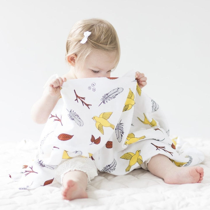 Organic Cotton SMALL Muslin - Pack of Two - Birds of a Feather