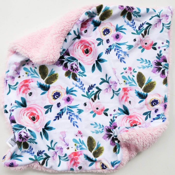 Bright Floral Minky Soft Luxurious Lovey / Comforter / Blankie - Handmade - Ready to Post - Can be Personalised