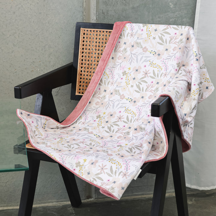 Large Floral Minky Blanket - Ready to Ship