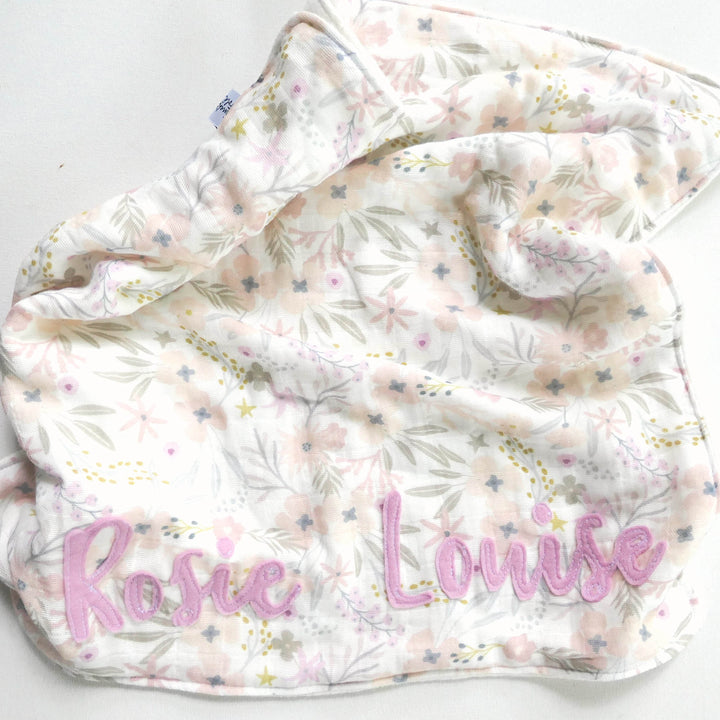 Handmade Floral Organic Comforter Lovey - Can be Personalised