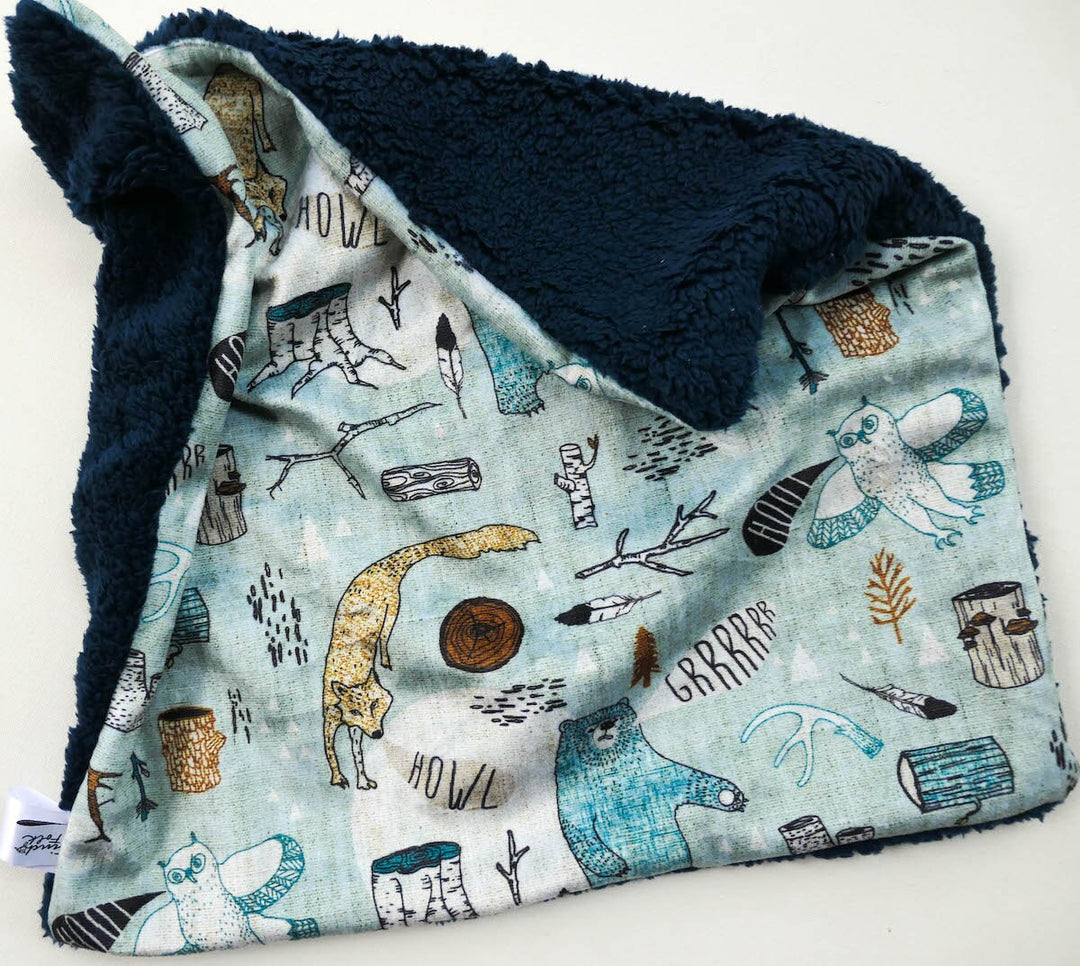 Minky Lovey Comforter - In the Wild - Handmade - Luxury Baby Blanket - Baby Gift - Boys Gift - Baby Boy - Animals - Baby Shower Gift - Best