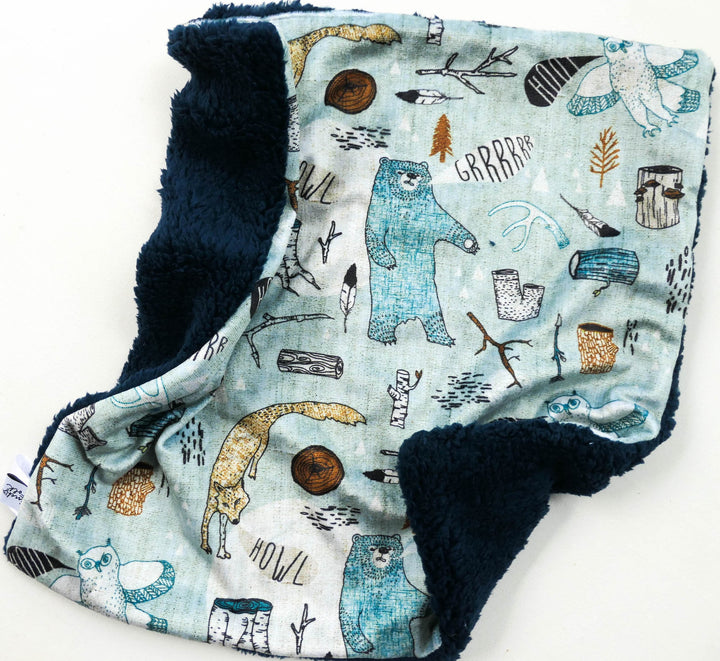 Minky Lovey Comforter - In the Wild - Handmade - Luxury Baby Blanket - Baby Gift - Boys Gift - Baby Boy - Animals - Baby Shower Gift - Best