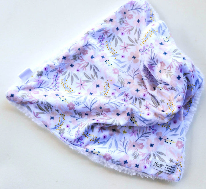 Organic & Minky Floral Lovey Blanket - Baby Girl Gift - Handmade in Australia - TWO sizes - Stroller Pram Blanket - Baby Shower Gift