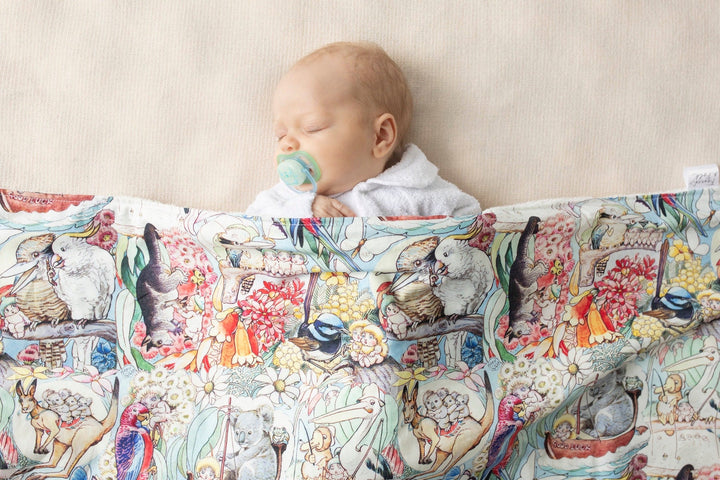 Australian Wild - May Gibbs - Cotton and Minky / Comforter / Lovey - Handmade - Can be Personalised - NOW AVAILABLE IN 3 SIZES.