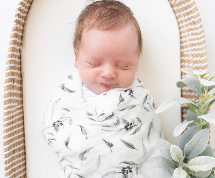 Bamboo Swaddle Wrap - Eucalyptus - Gender Neutral - Unisex - Baby Blanket - Bamboo, Cotton - Australian - Australia Day - Australiana - Gift