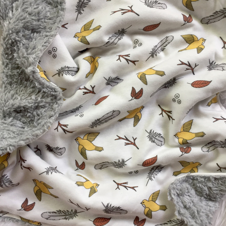 Organic Cotton Lovey or Blanket - Birds Feather - Baby Gift - Neutral - Shower - Nursery Decor - Crib Stroller Blanket - Aus Made - Baby Boy