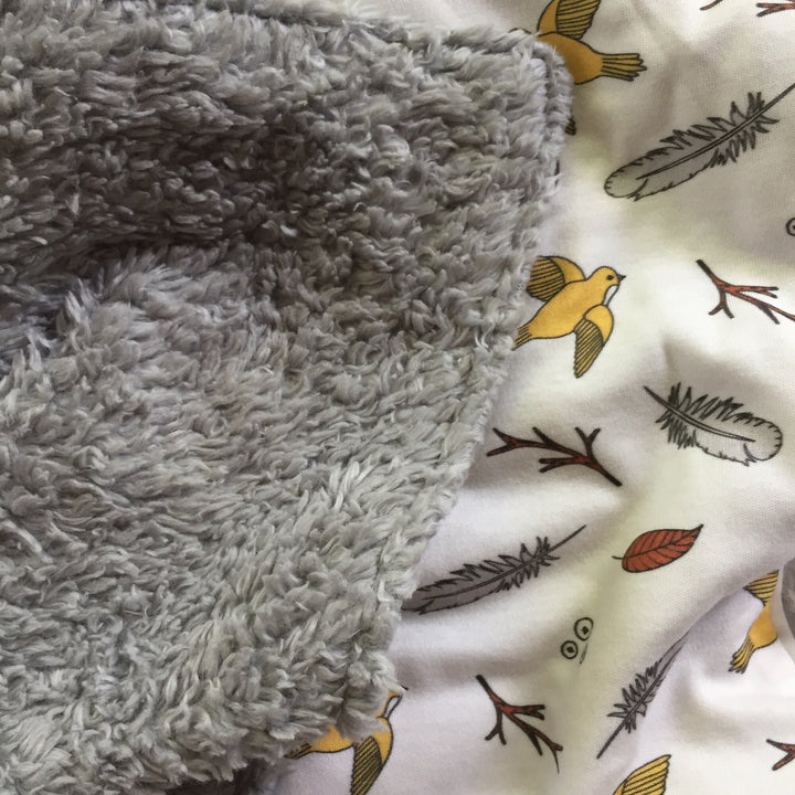 Organic Cotton Lovey or Blanket - Birds Feather - Baby Gift - Neutral - Shower - Nursery Decor - Crib Stroller Blanket - Aus Made - Baby Boy