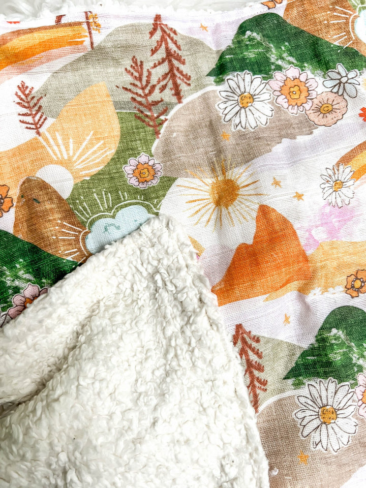 Organic Sherpa Lovey Blanket - Mullumbimby - Handmade in Australia - Gender Neutral Baby Gift, Organic Baby, Baby Shower, Unisex, Blanket