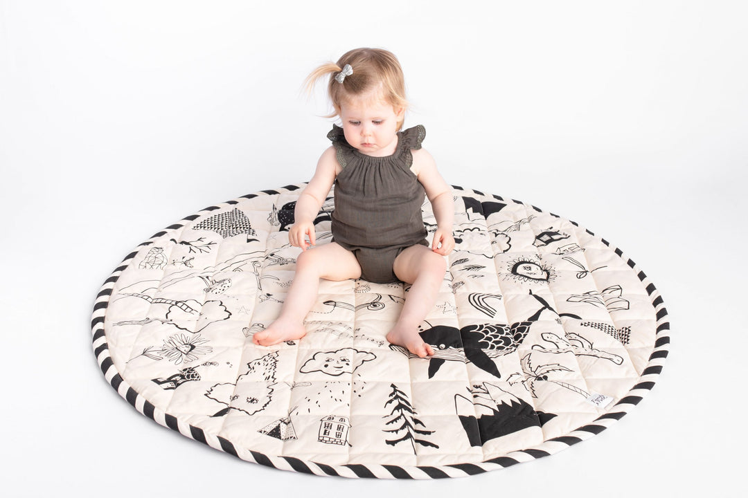 READY TO POST - Lala Land Extra Large GOTS Organic Play Mat - 120cm Square - Padded - Quilted