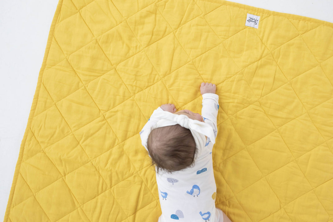 Water Resistant Linen/Organic Cotton Play Mat - Sunflower