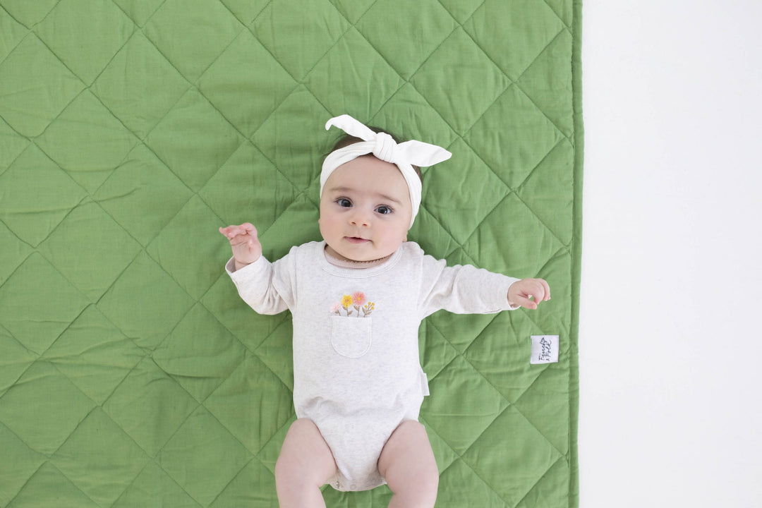 Water Resistant Linen/Organic Cotton Play Mat - Jade