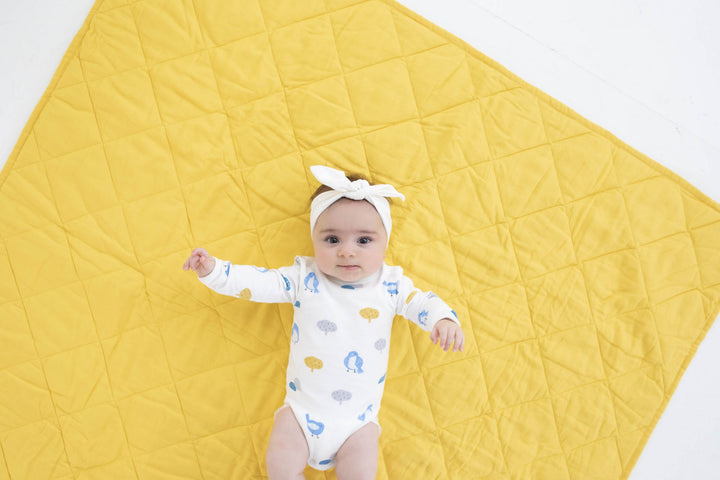 Water Resistant Linen/Organic Cotton Play Mat - Sunflower