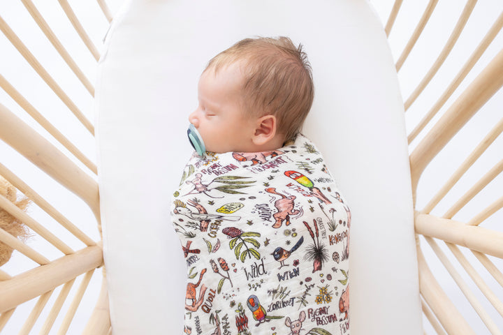 Bamboo Muslin - Aussie Animals - Swaddle Wrap Blanket