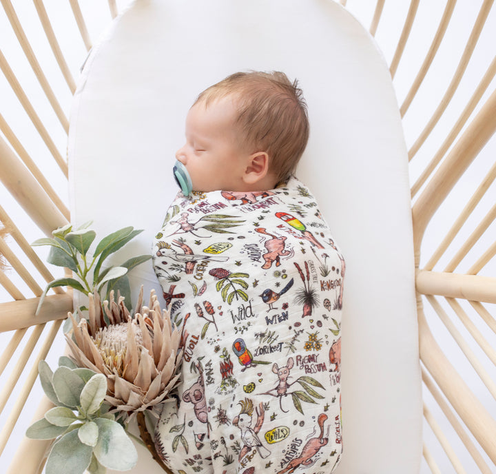 Bamboo Muslin - Aussie Animals - Swaddle Wrap Blanket