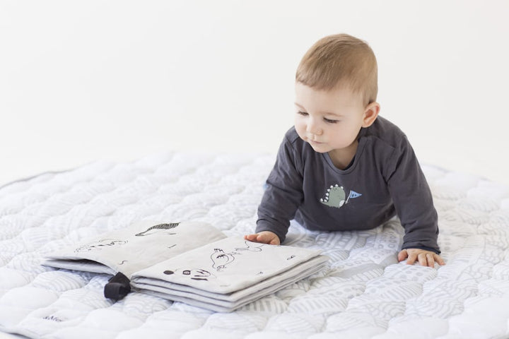 My Alphabet Quiet Book - GOTS Organic Soft Fabric Book - Crinkle - Machine Washable - Ready to Post