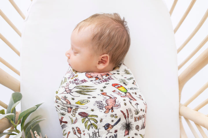 Bamboo Muslin - Aussie Animals - Swaddle Wrap Blanket