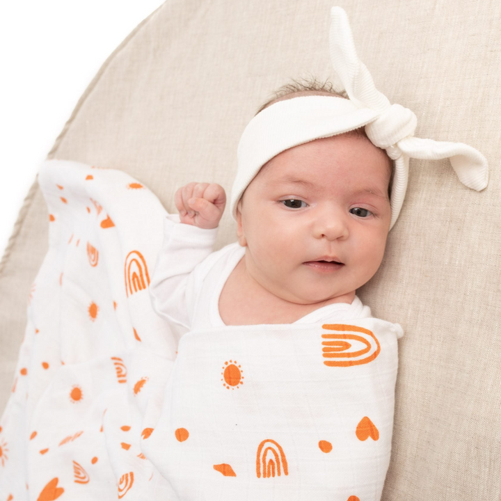 Organic Cotton Large Baby Muslin Wrap - Desert Days