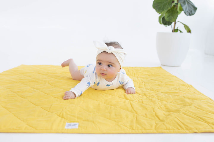 Water Resistant Linen/Organic Cotton Play Mat - Sunflower