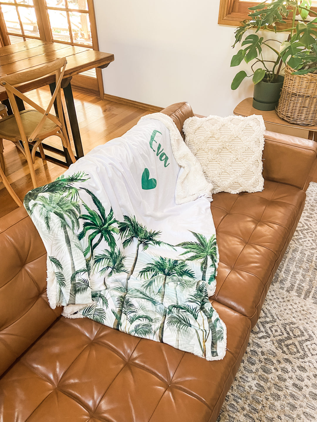 Palms NEW Extra Large Personalised Blanket - Custom Printed and Made - Organic Knit and Minky (or Bamboo Fleece) - Have it Your Way! 145cm x 90cm